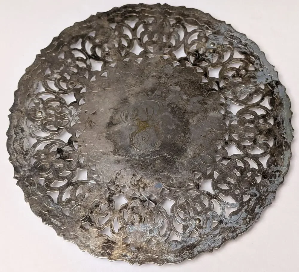 Vtg William Adams SilverPlated Trivet Initial 
